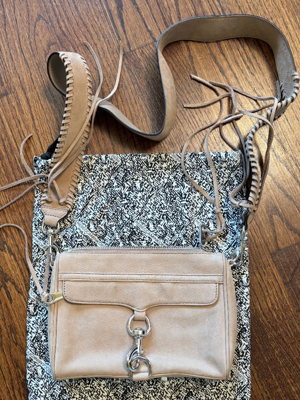 Tan suede Rebecca Minkoff crossbody